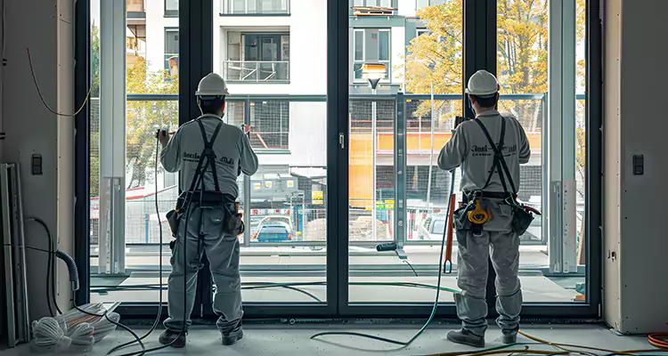 Patio Door Glass Replacement with Built-In Blinds in DeBary, FL